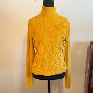 Tribal Mustard Turtle Neck Sweater